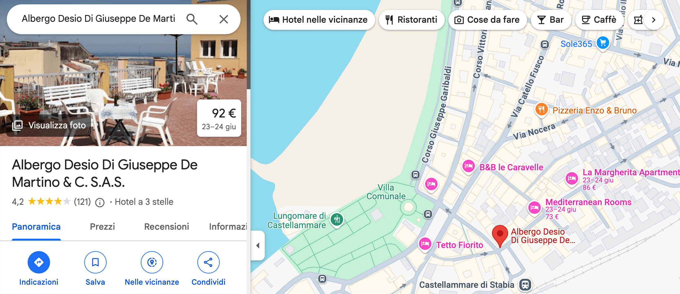 Posizione selezionata