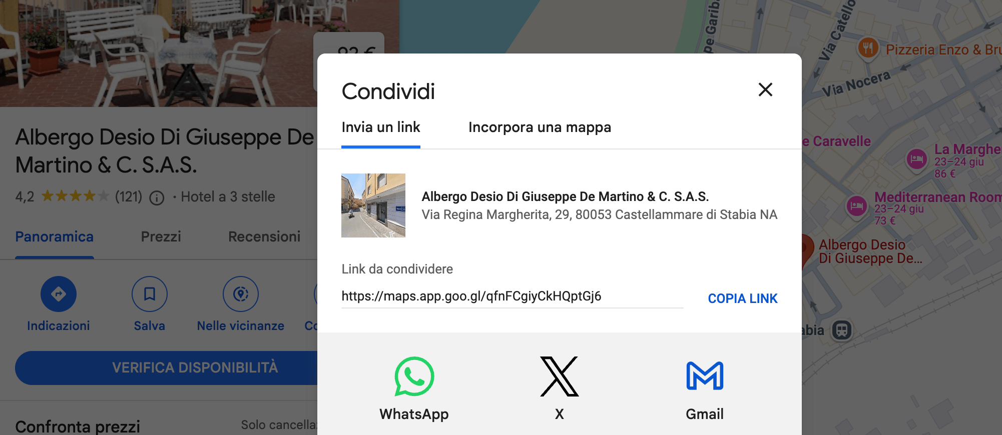 Condividi link